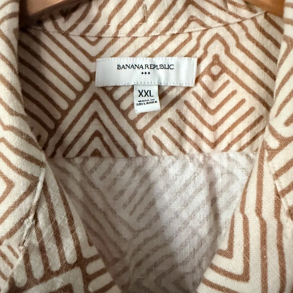Banana Republic Men’s Button Down Linen Short Sleeve Shirt 2X